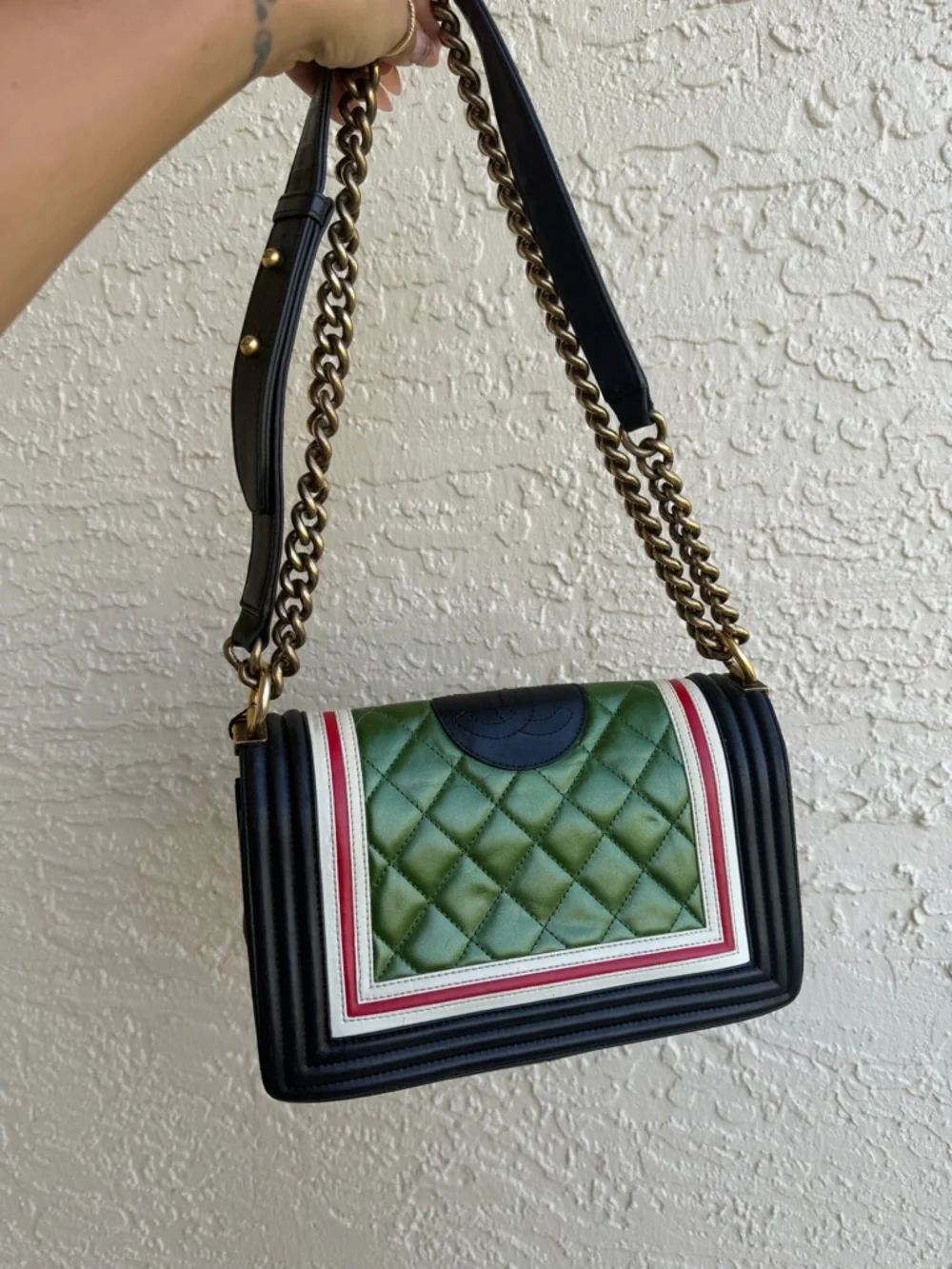 Chanel Crest Boy Flap Bag Quilted Lambskin New Medium
